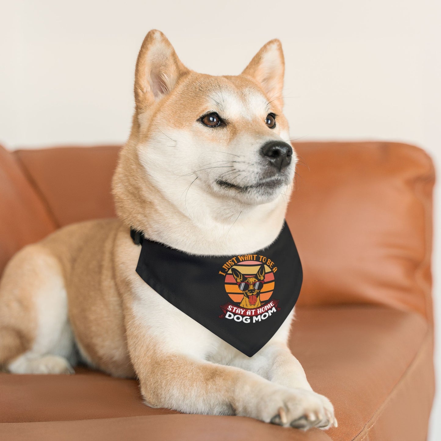 Dog Mom Pet Bandana Collar