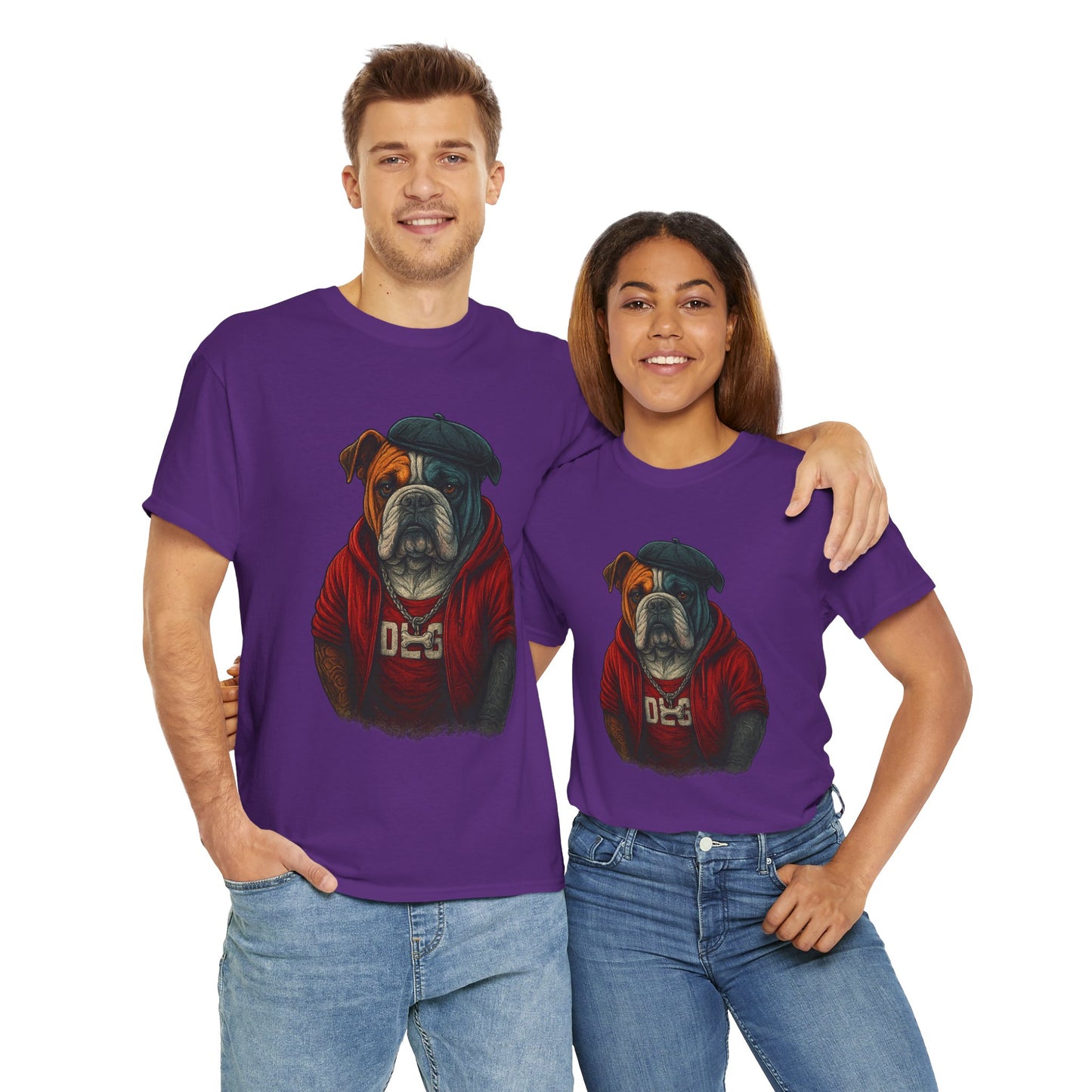 Artistic Dog Design Cotton Tee