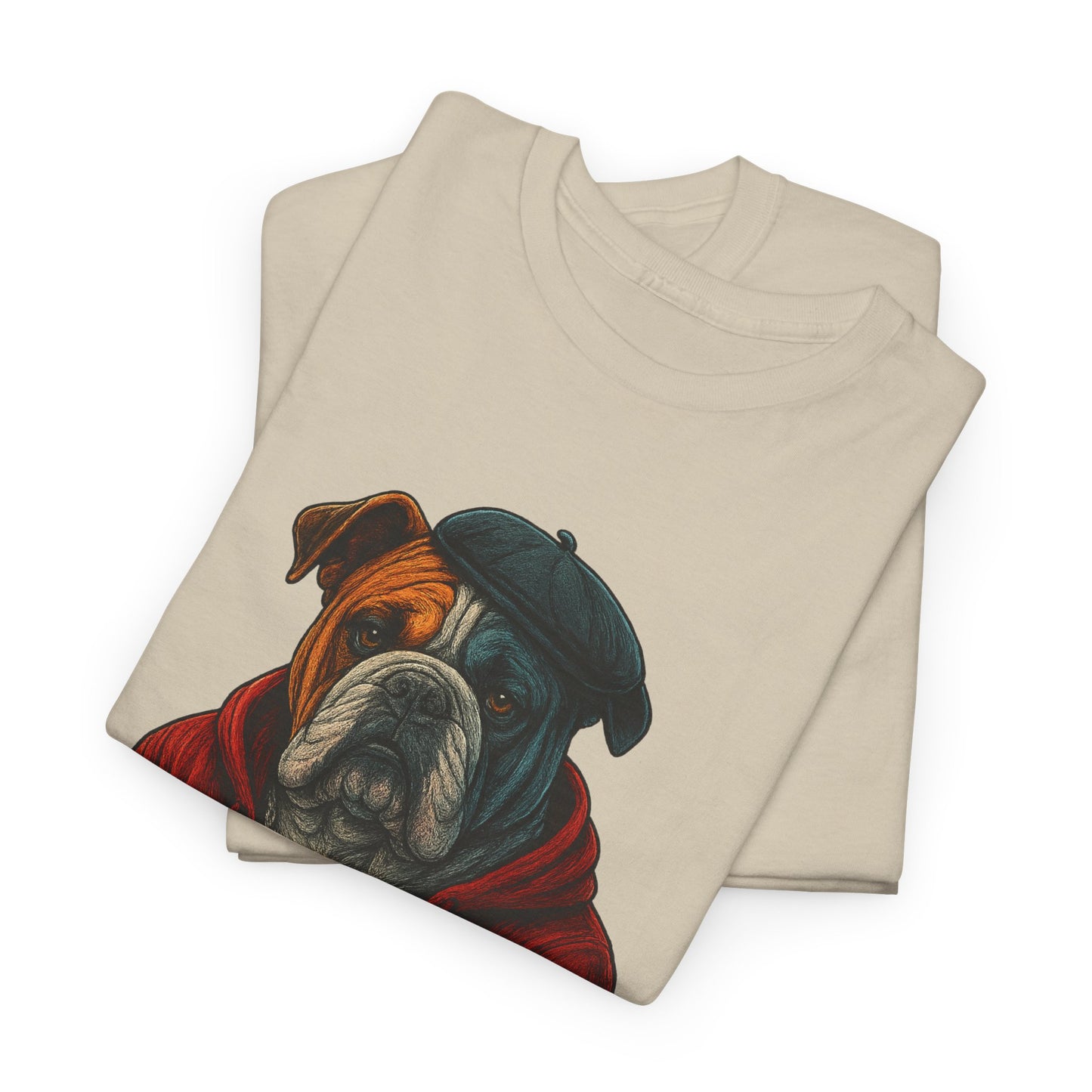 Artistic Dog Design Cotton Tee