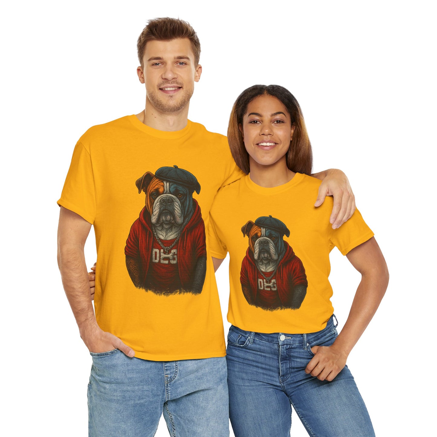 Artistic Dog Design Cotton Tee
