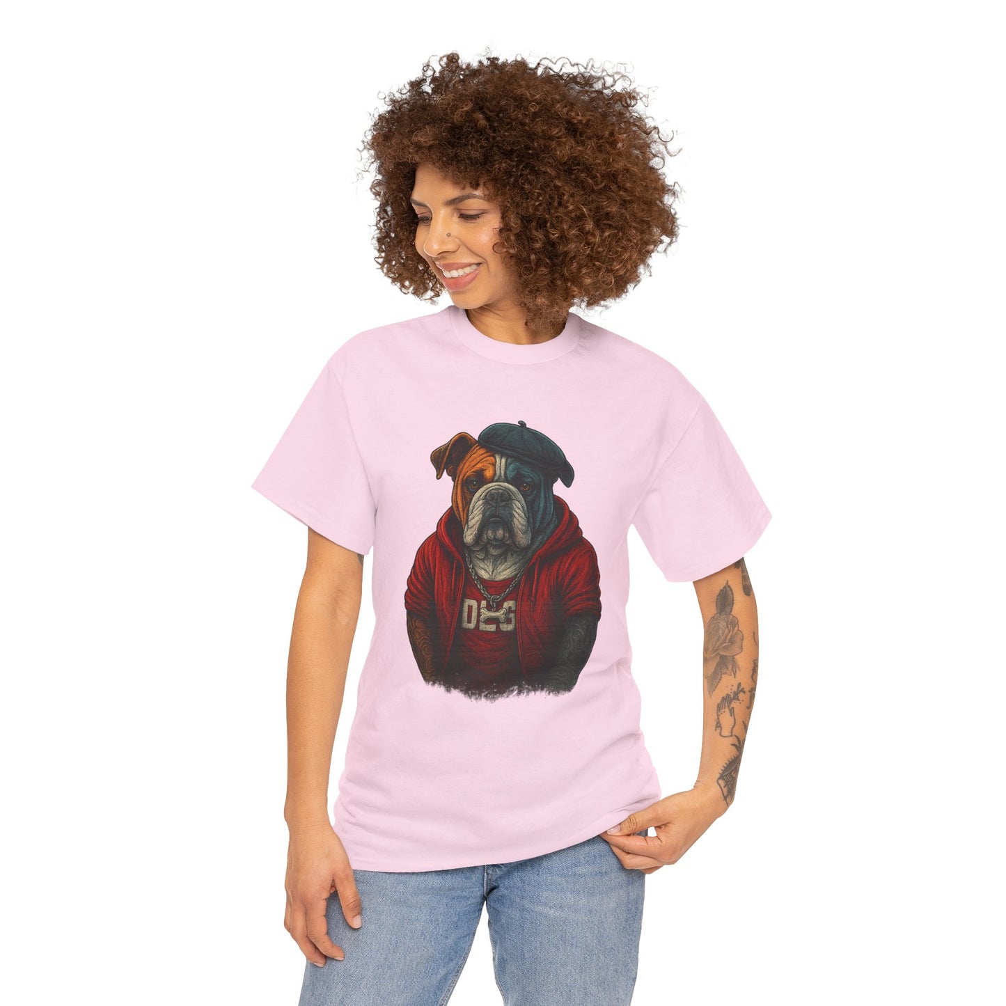 Artistic Dog Design Cotton Tee