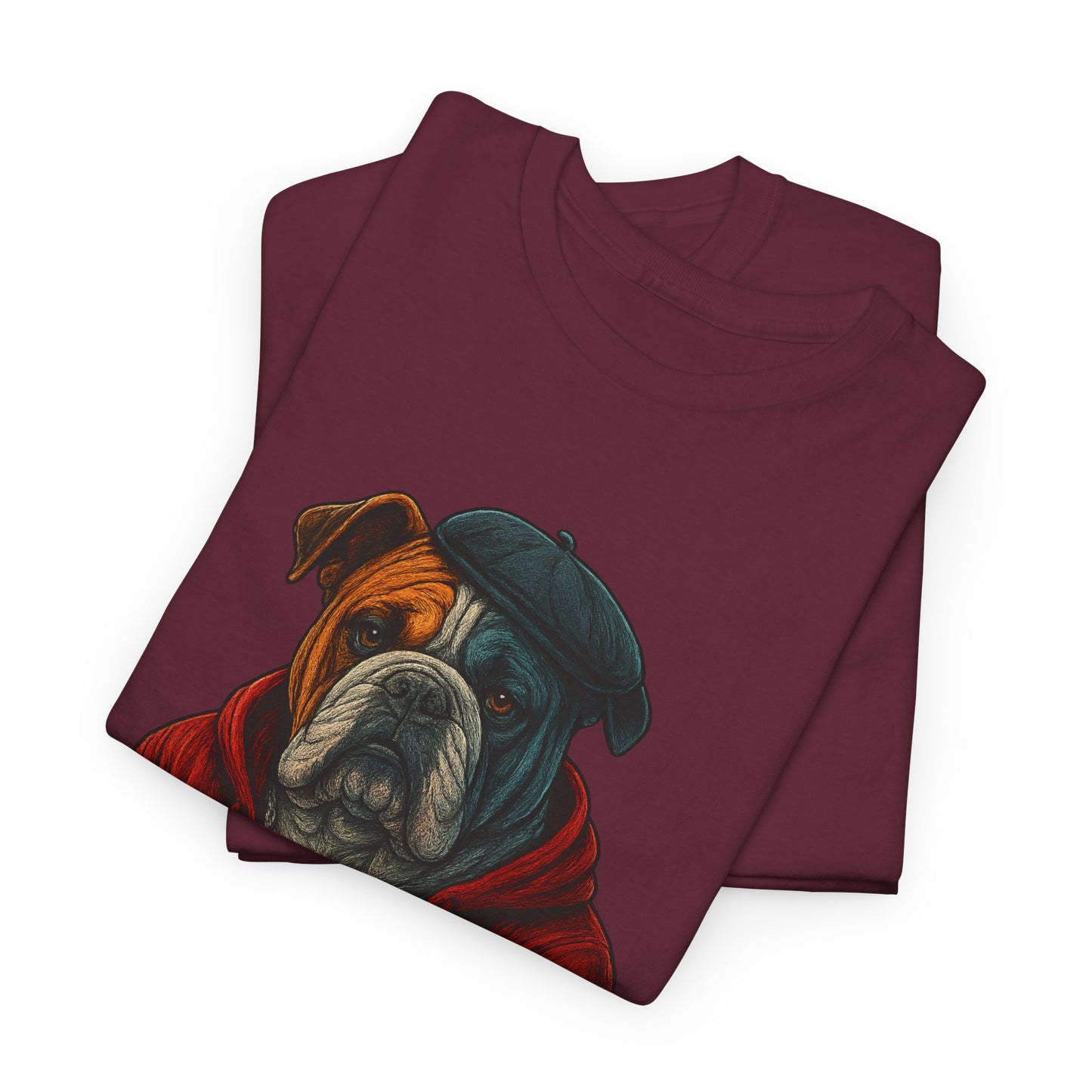 Artistic Dog Design Cotton Tee