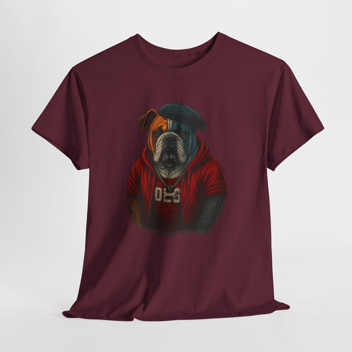 Artistic Dog Design Cotton Tee