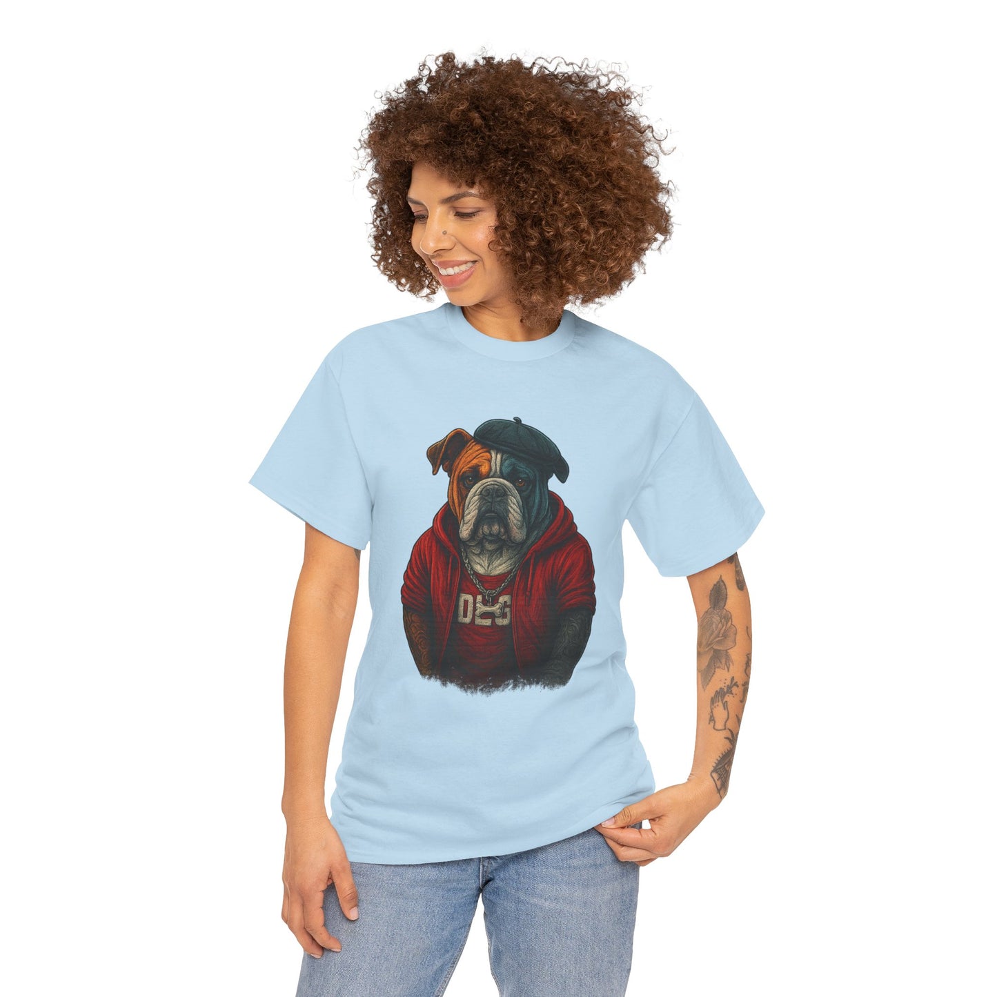 Artistic Dog Design Cotton Tee