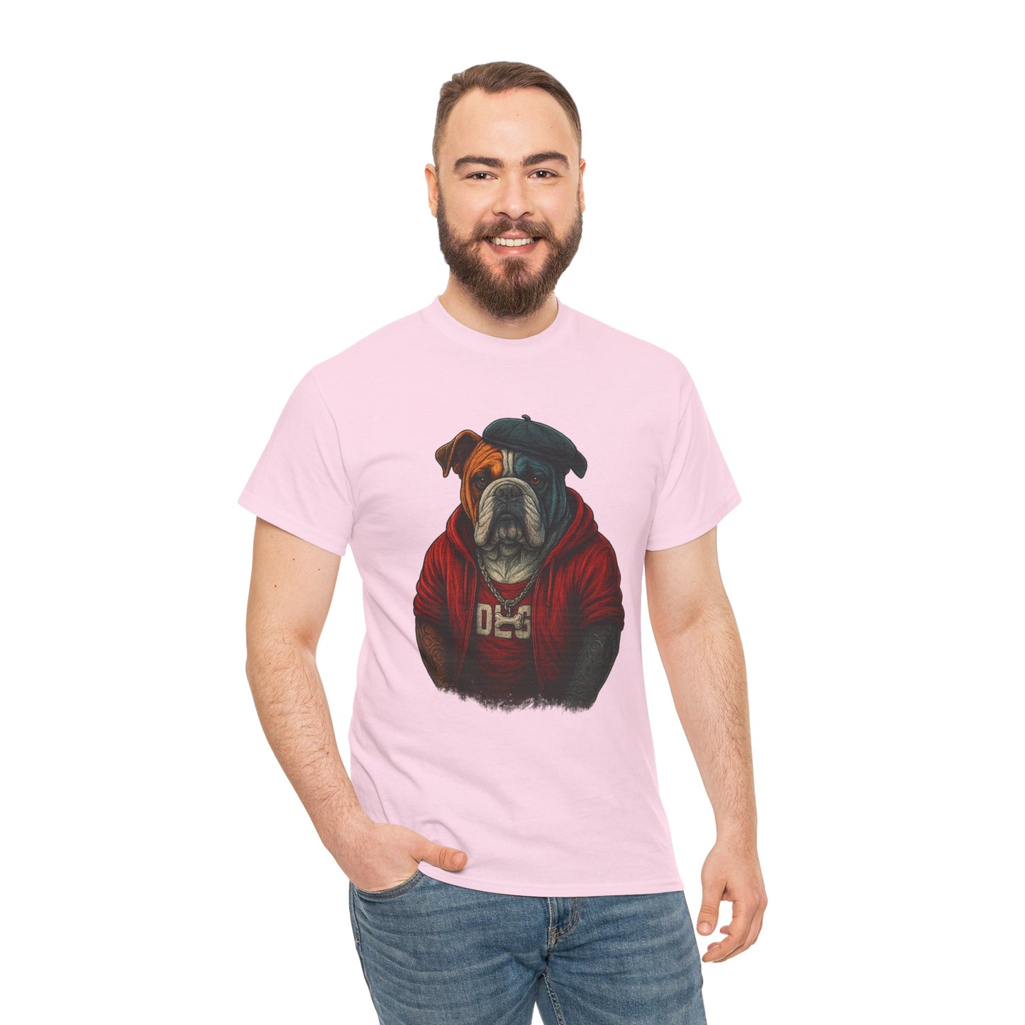 Artistic Dog Design Cotton Tee