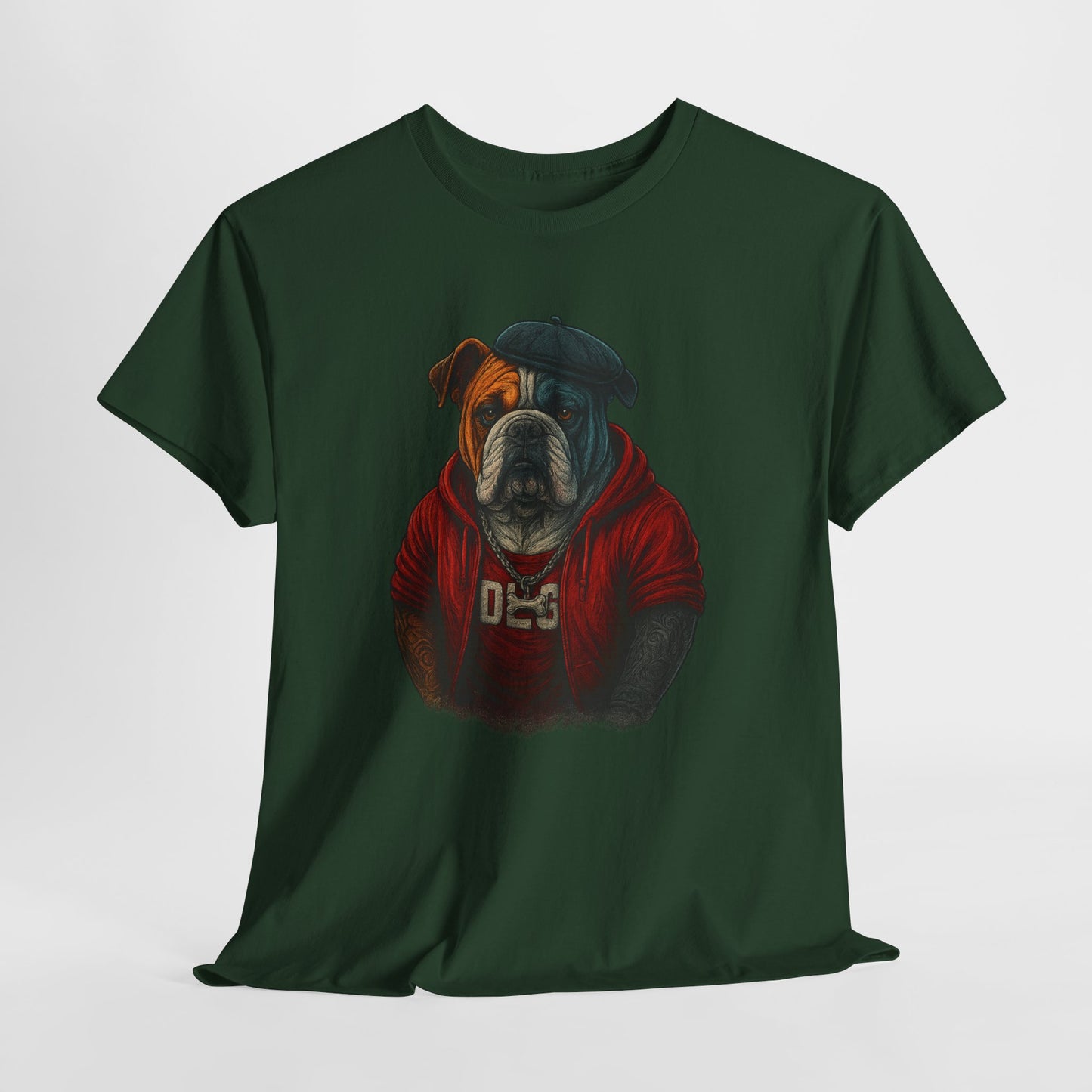 Artistic Dog Design Cotton Tee