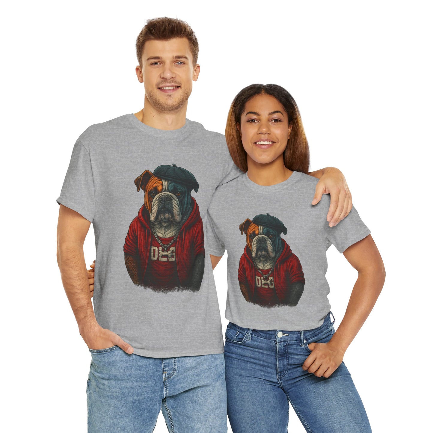 Artistic Dog Design Cotton Tee