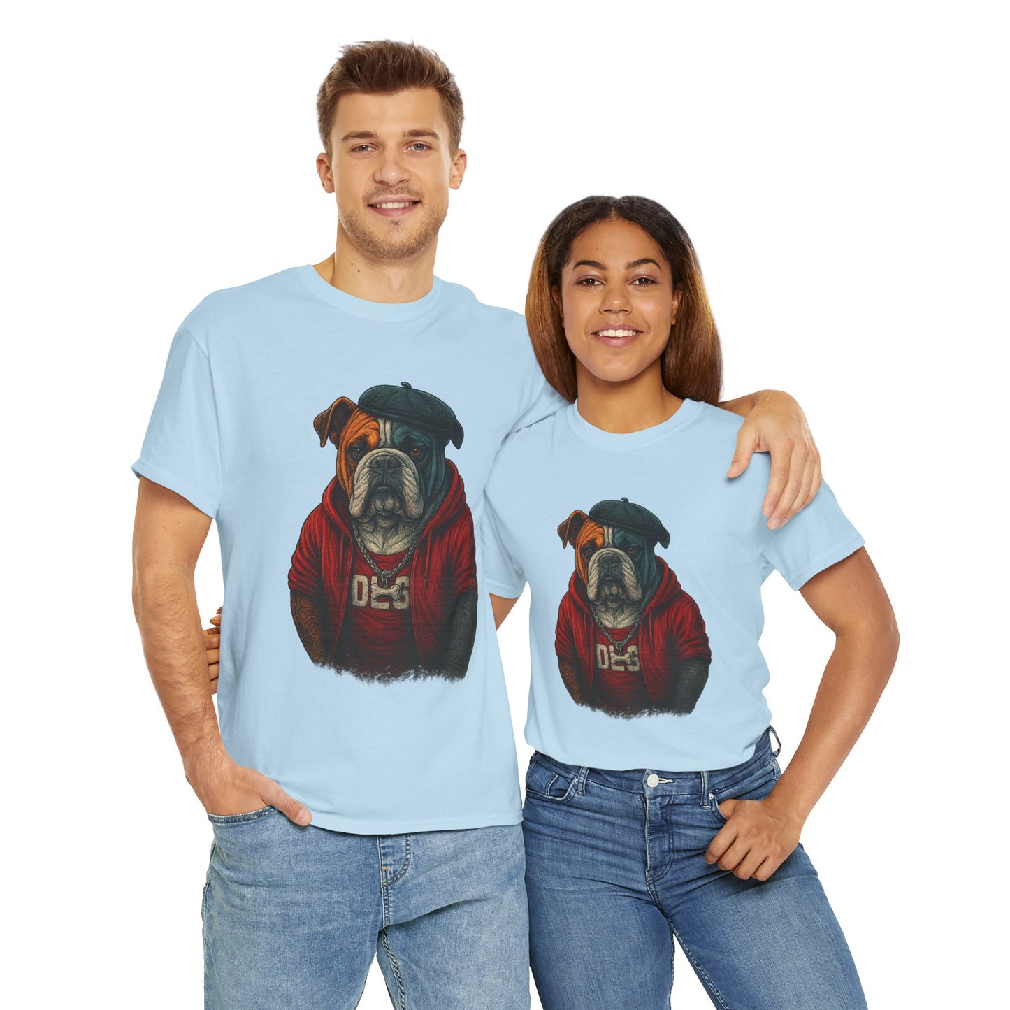 Artistic Dog Design Cotton Tee