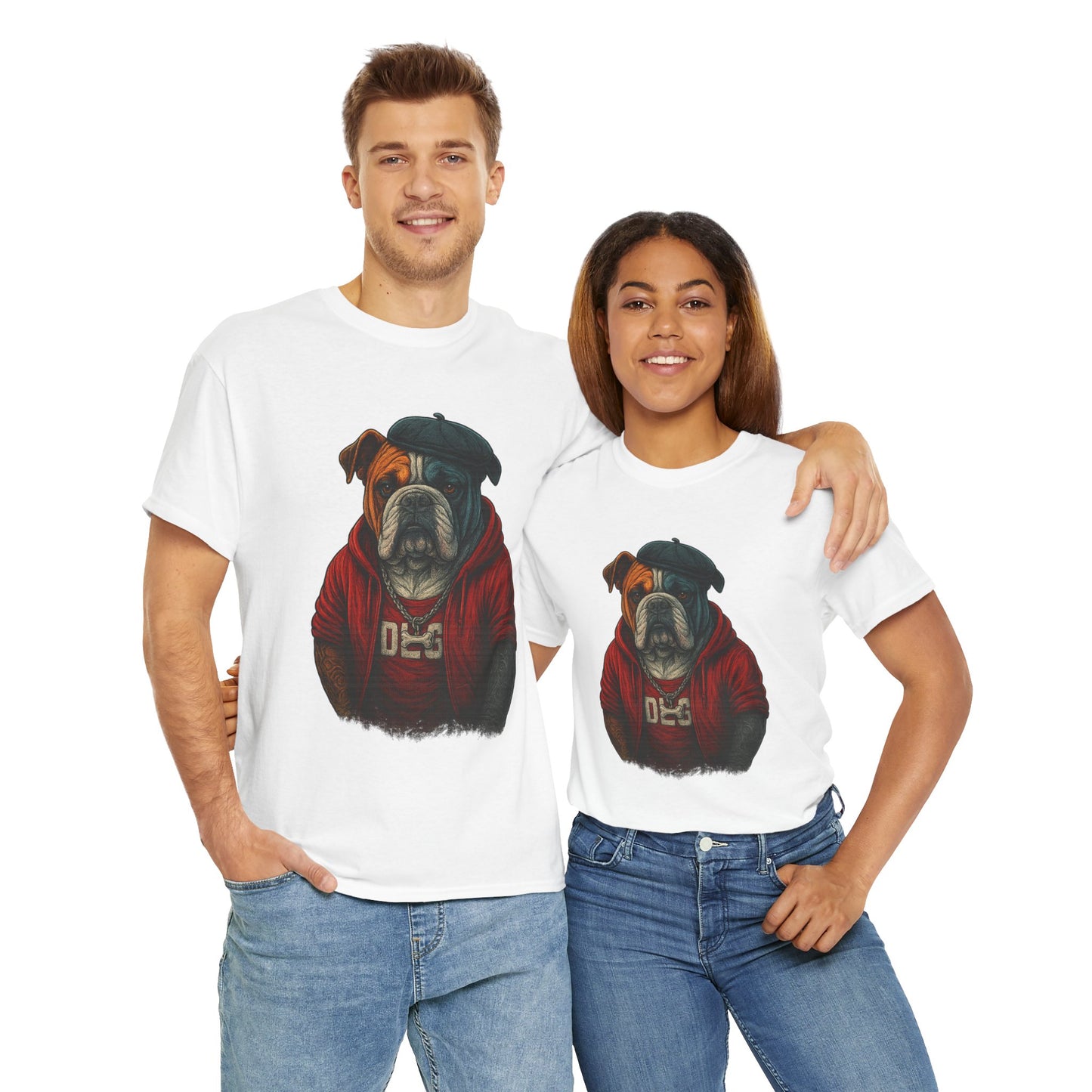 Artistic Dog Design Cotton Tee