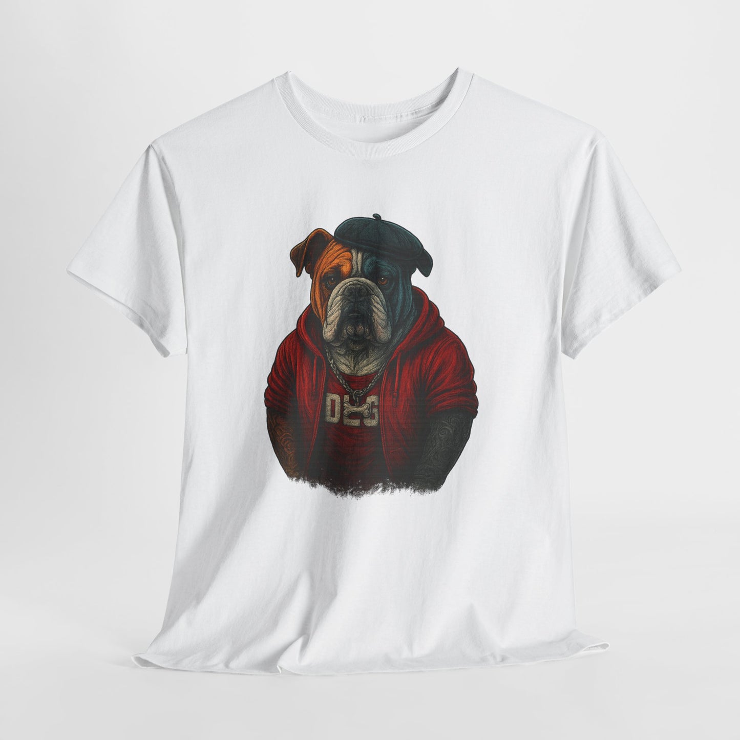 Artistic Dog Design Cotton Tee