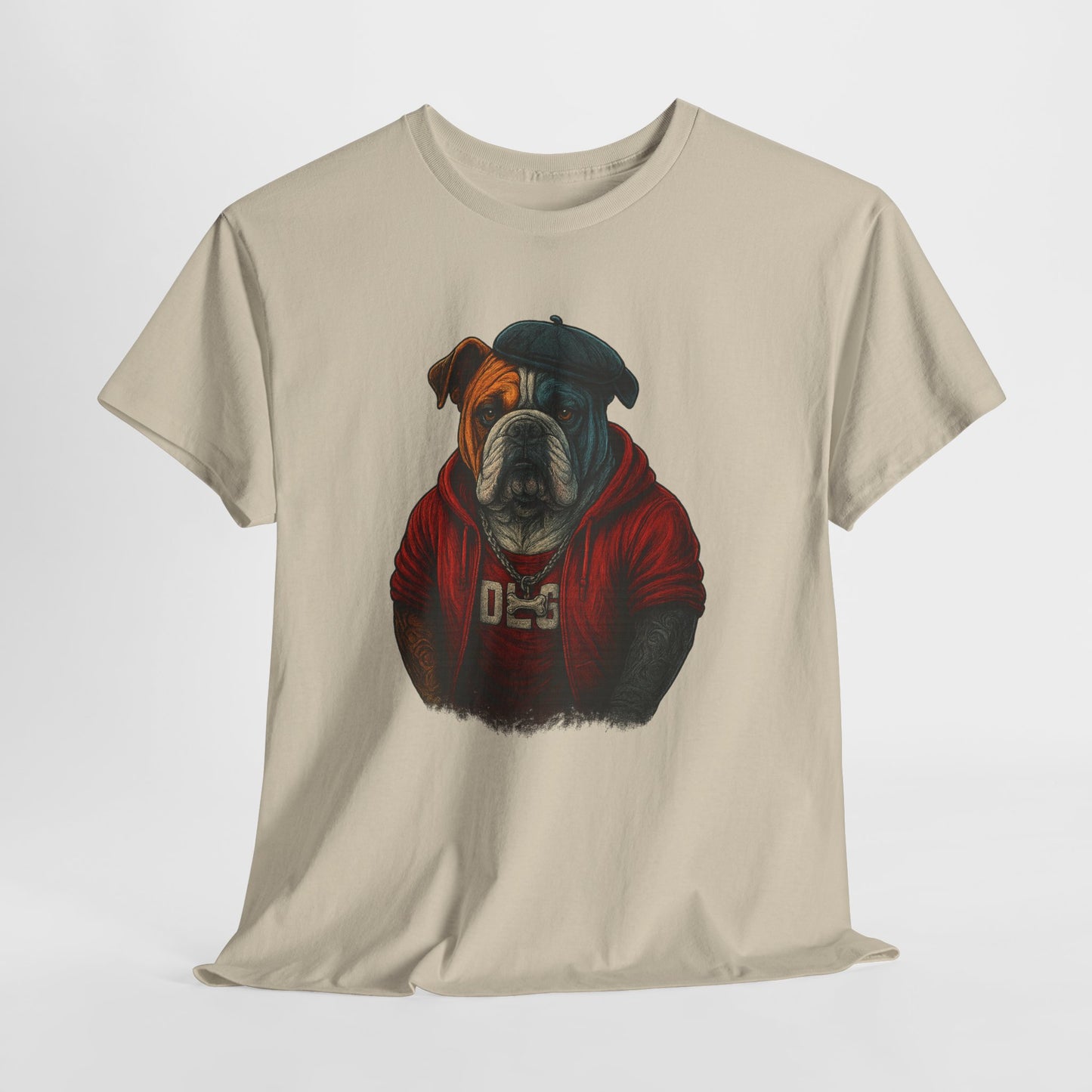 Artistic Dog Design Cotton Tee