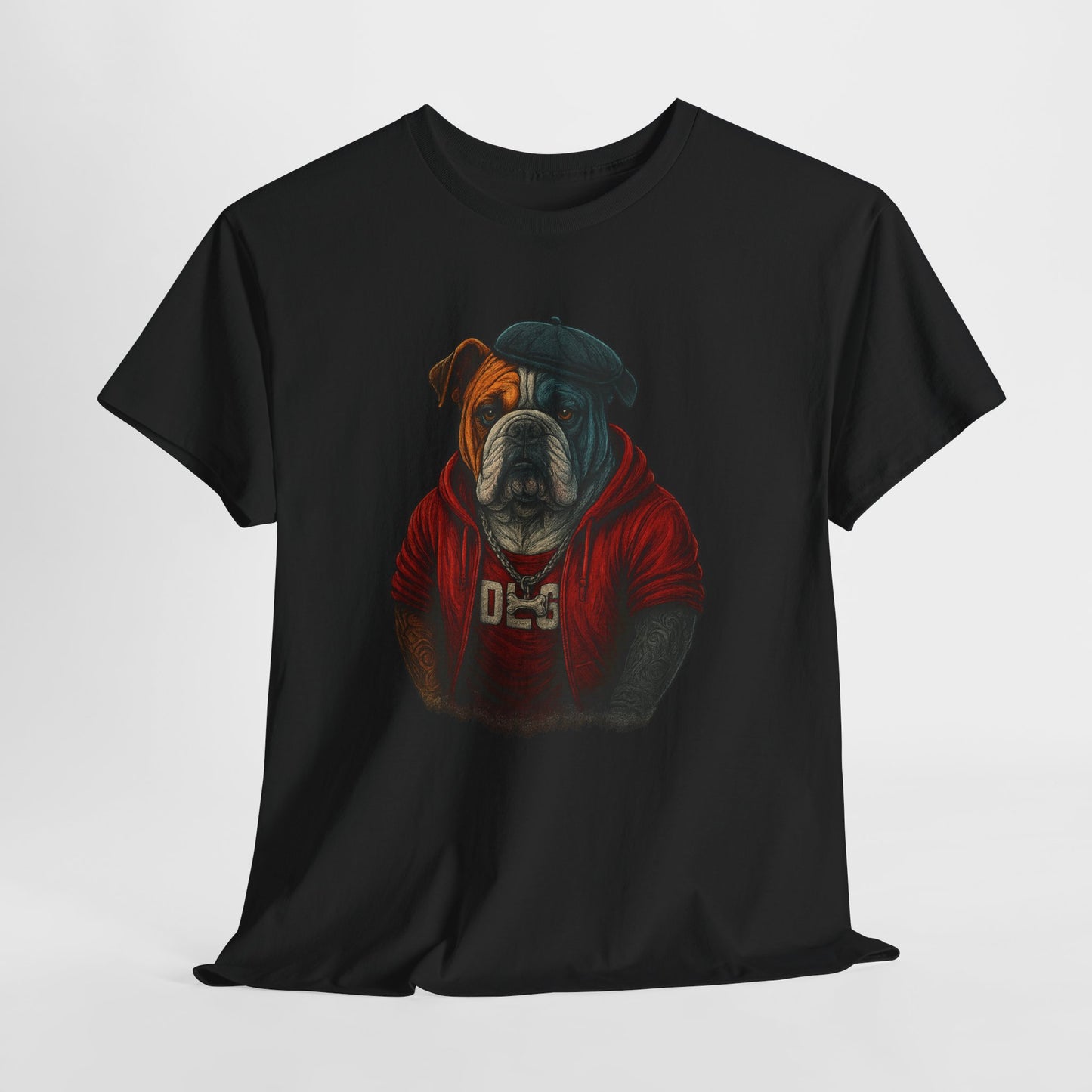 Artistic Dog Design Cotton Tee
