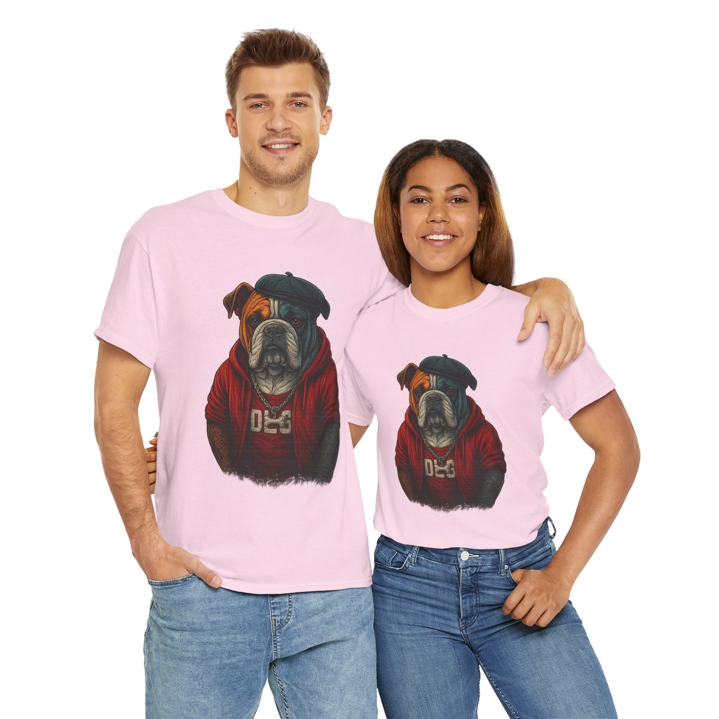 Artistic Dog Design Cotton Tee